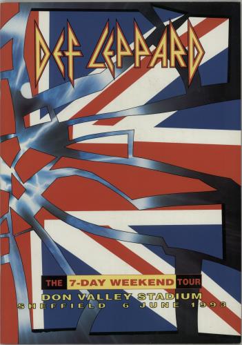 Def Leppard The 7-Day Weekend Tour - Sheffield UK tour programme